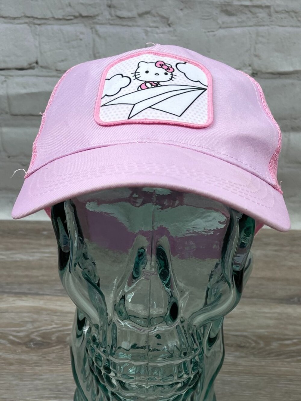HELLO KITTY PINK ON PINK TRUCKER STYLE MESH BACK STRAPBACK HAT / CAP
